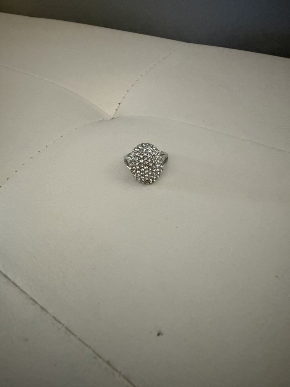 Vintage Oval Pave Engagement Ring